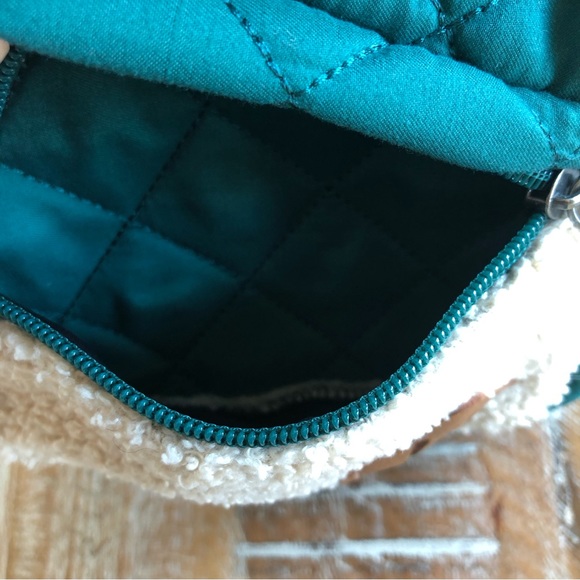 Target quilted green sherpa trimmed mini backpack - Picture 4 of 7